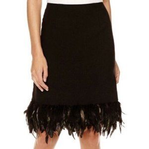 Nicole Miller Feather Skirt Black - Size 4
